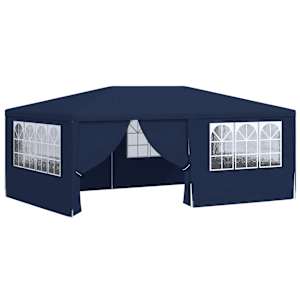 Profesionální party stan s bočnicemi 4 x 6 m modrý 90 g/m² - obrázek 2