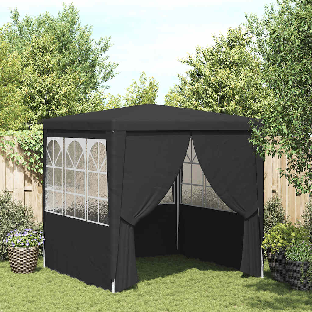 vidaXL Profi-Partyzelt mit Seitenwänden 2×2m Anthrazit 90 g/m²