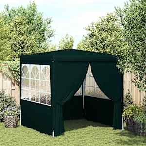 Profesionalen vrtni šotor s stranicami 2x2 m zelen 90 g/m²