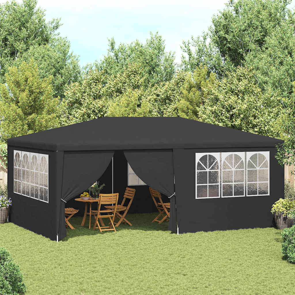 vidaXL festtelt med sidevægge 4x6 m 90 g/m² antracitgrå