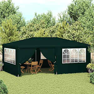Profesionální party stan s bočnicemi 4 x 6 m zelený 90 g/m² - obrázek 1