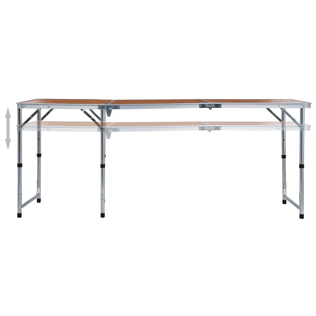vidaXL Kokoontaitettava retkipöytä alumiini 180x60 cm