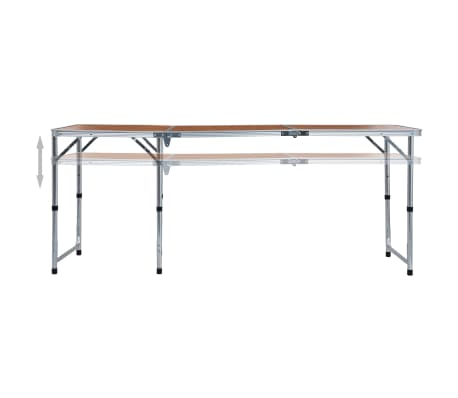 vidaXL Kokoontaitettava retkip&ouml;yt&auml; alumiini 180x60 cm