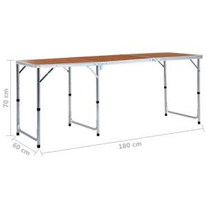 Skládací kempingový stůl hliník 180 x 60 cm - obrázek 9
