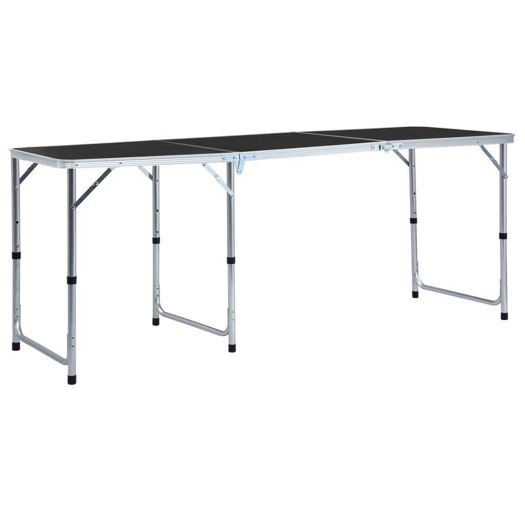 3: vidaXL foldbart campingbord 180 x 60 cm aluminium grå
