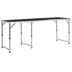 Skládací kempingový stůl šedý hliník 180 x 60 cm - obrázek 1