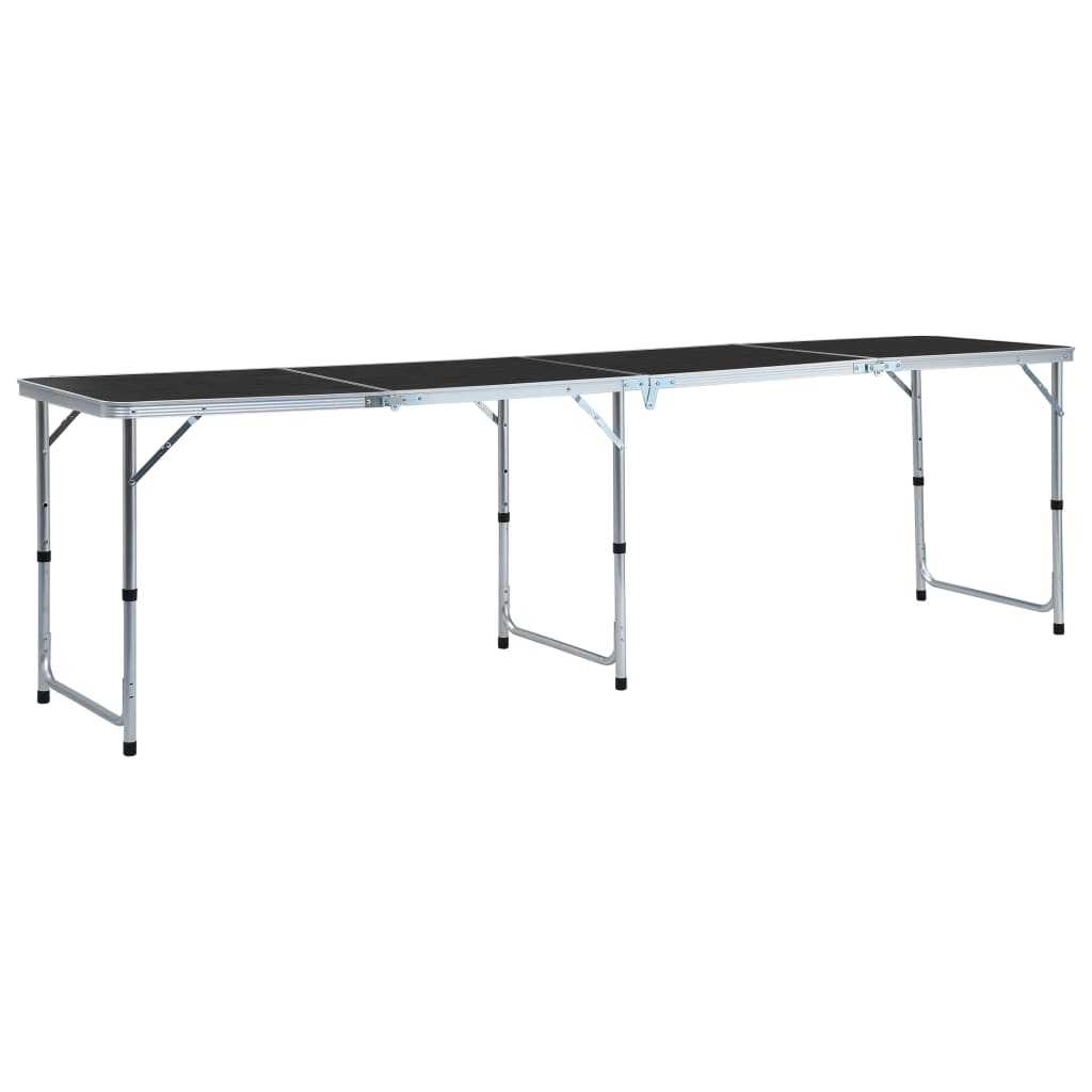 5: vidaXL foldbart campingbord 240 x 60 cm aluminium grå