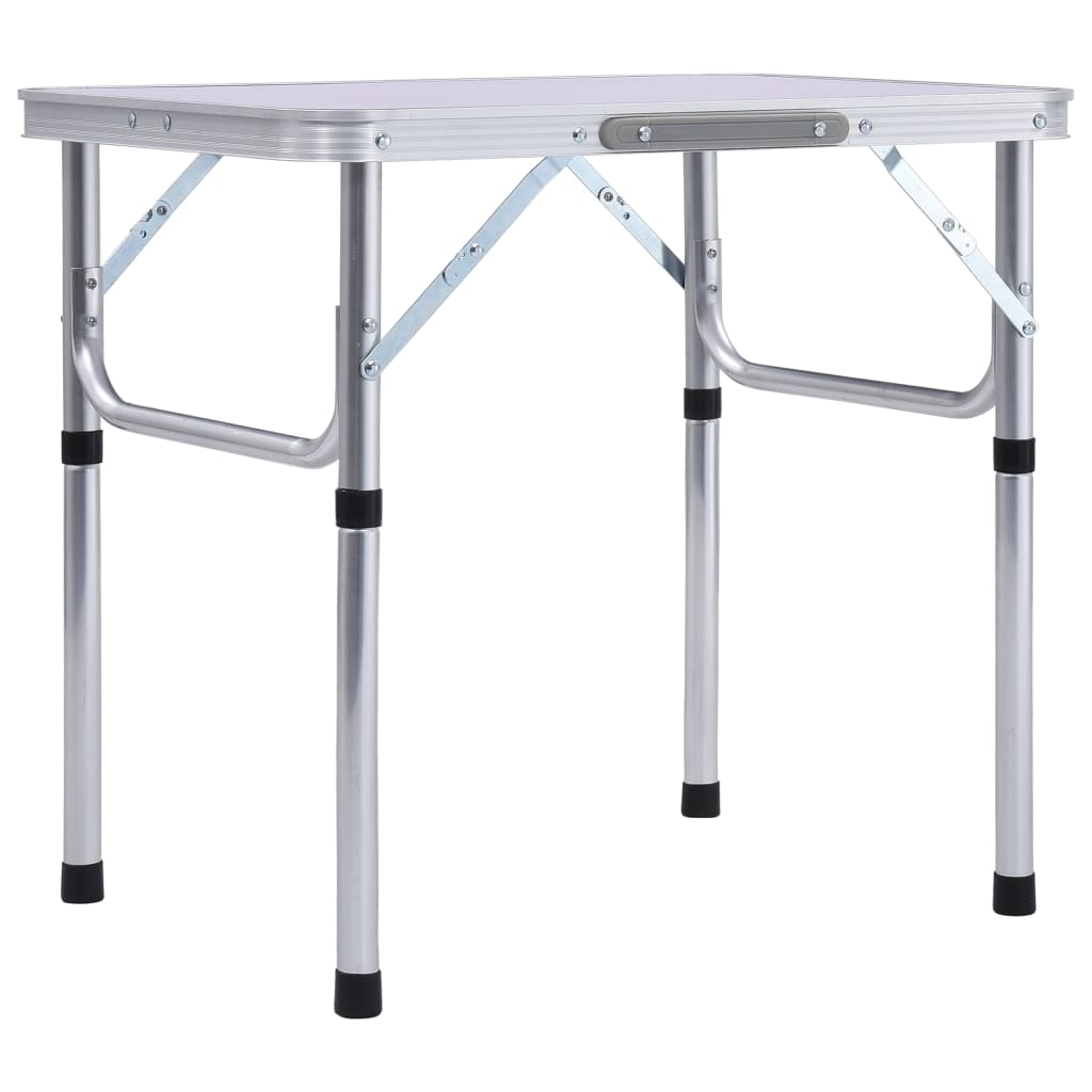 Petrashop  Skládací kempingový stůl bílý hliník 60 x 45 cm