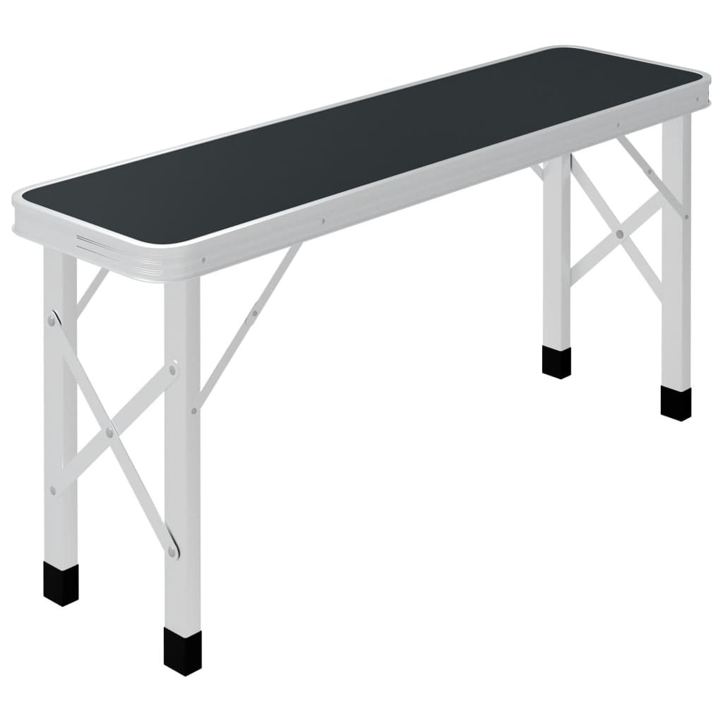 Folding Camping Table With 2 Benches Aluminium Grey VidaXL 17 width=274