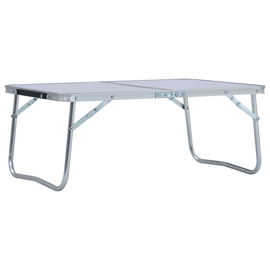 Petrashop  Skládací kempingový stůl bílý hliník 60 x 40 cm