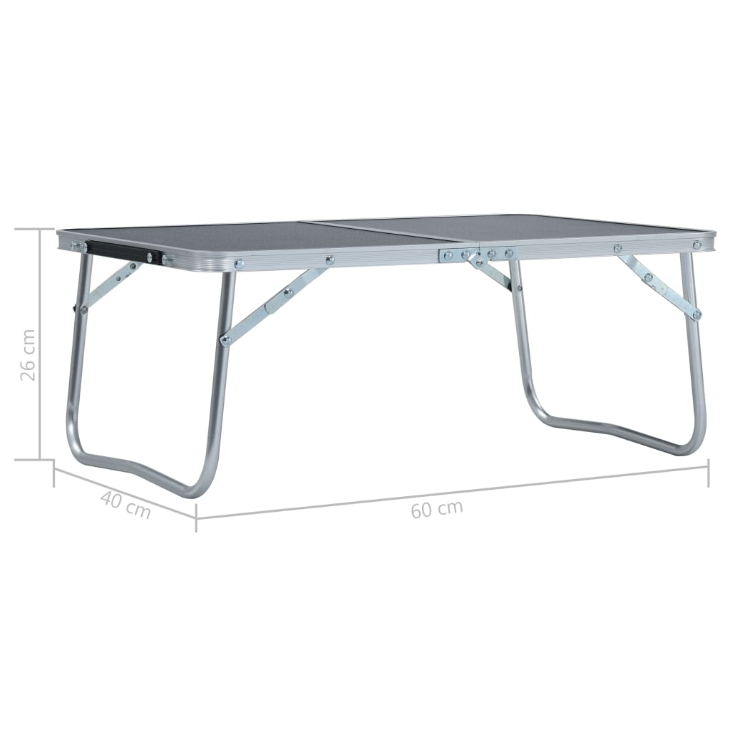 Folding Camping Table Grey Aluminium 60x40 Cm VidaXL 18 width=274