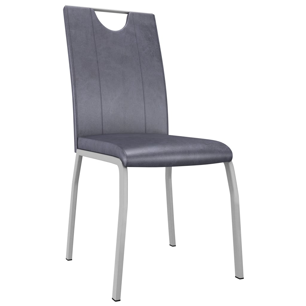 vidaXL spisebordsstole 2 stk. imiteret ruskind grå