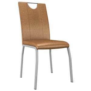 vidaXL Valgomojo kėdės, 2vnt., rudos spalvos, dirbtinė oda