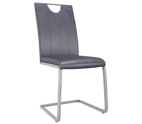 vidaXL Chaises à manger lot de 4 gris suède similicuir