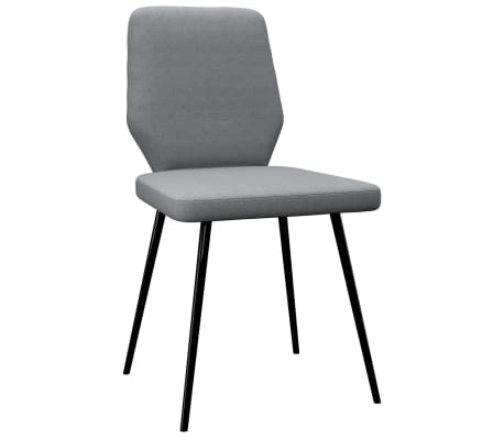 vidaXL Valgomojo kėdės, 2vnt., šviesiai pilkos spalvos, audinys