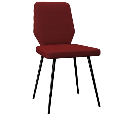 vidaXL Valgomojo kėdės, 2vnt., raudonojo vyno spalvos, audinys