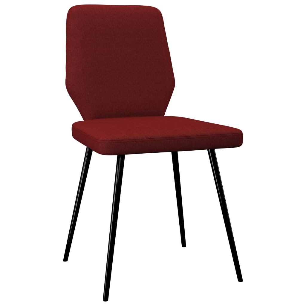 

vidaXL Eetkamerstoelen 4 st stof wijnrood