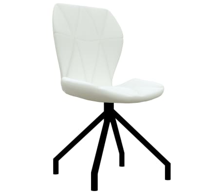 vidaXL Valgomojo kėdės, 2vnt., baltos spalvos, dirbtinė oda