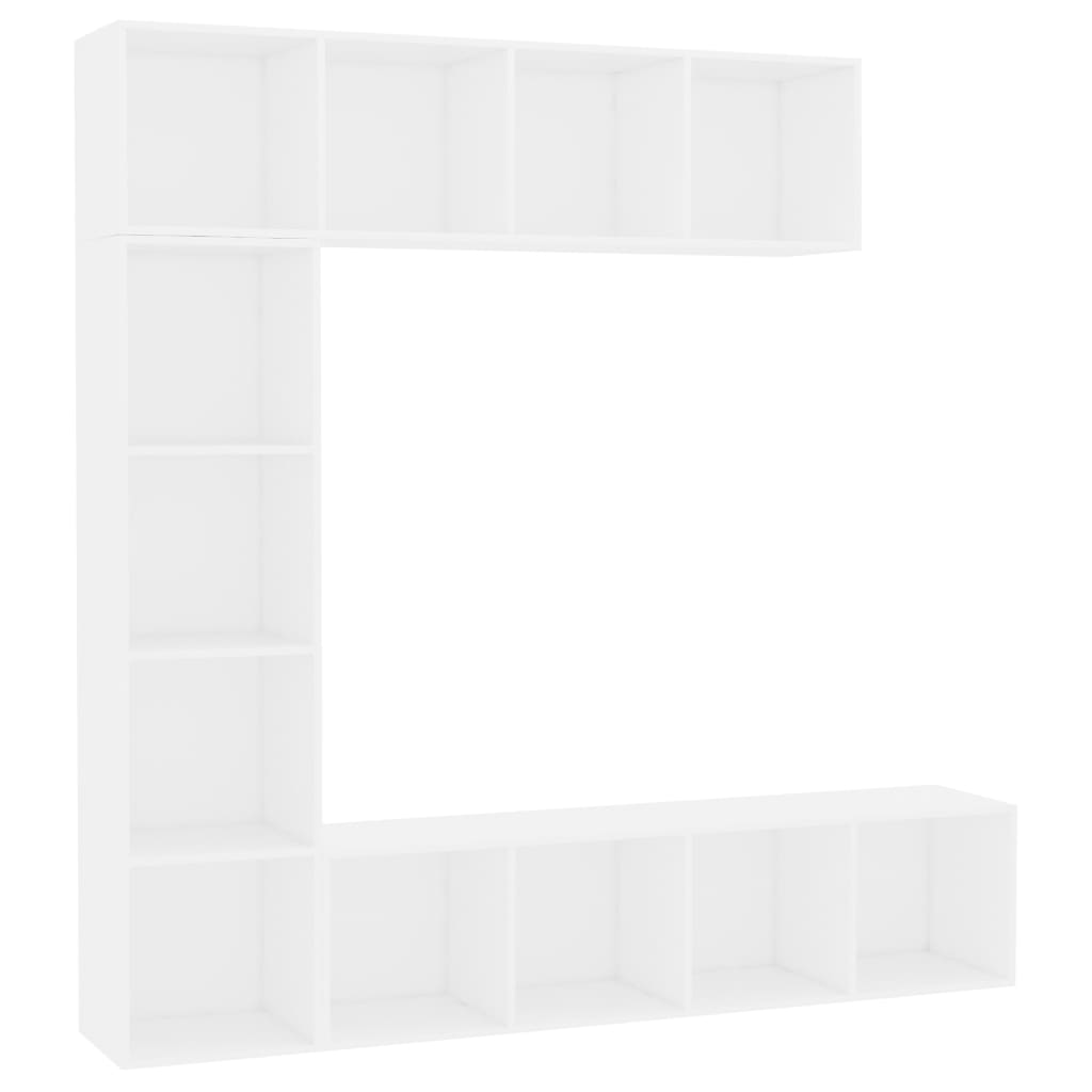 Thumbnail - vidaXL 3-tlg. Bücher-/TV-Schrank Set Weiß 180×30×180 cm