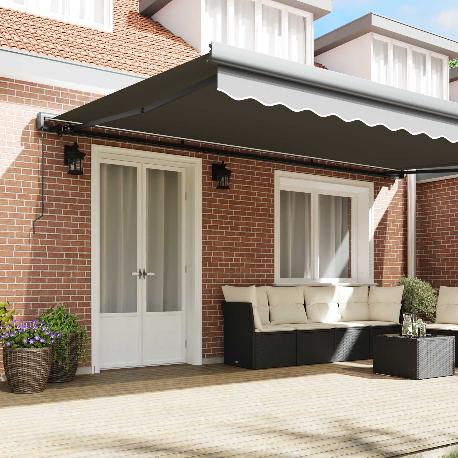 vidaXL - Handmatig - Afsheringsframe - 4 - x - 3 - m - Antraciet