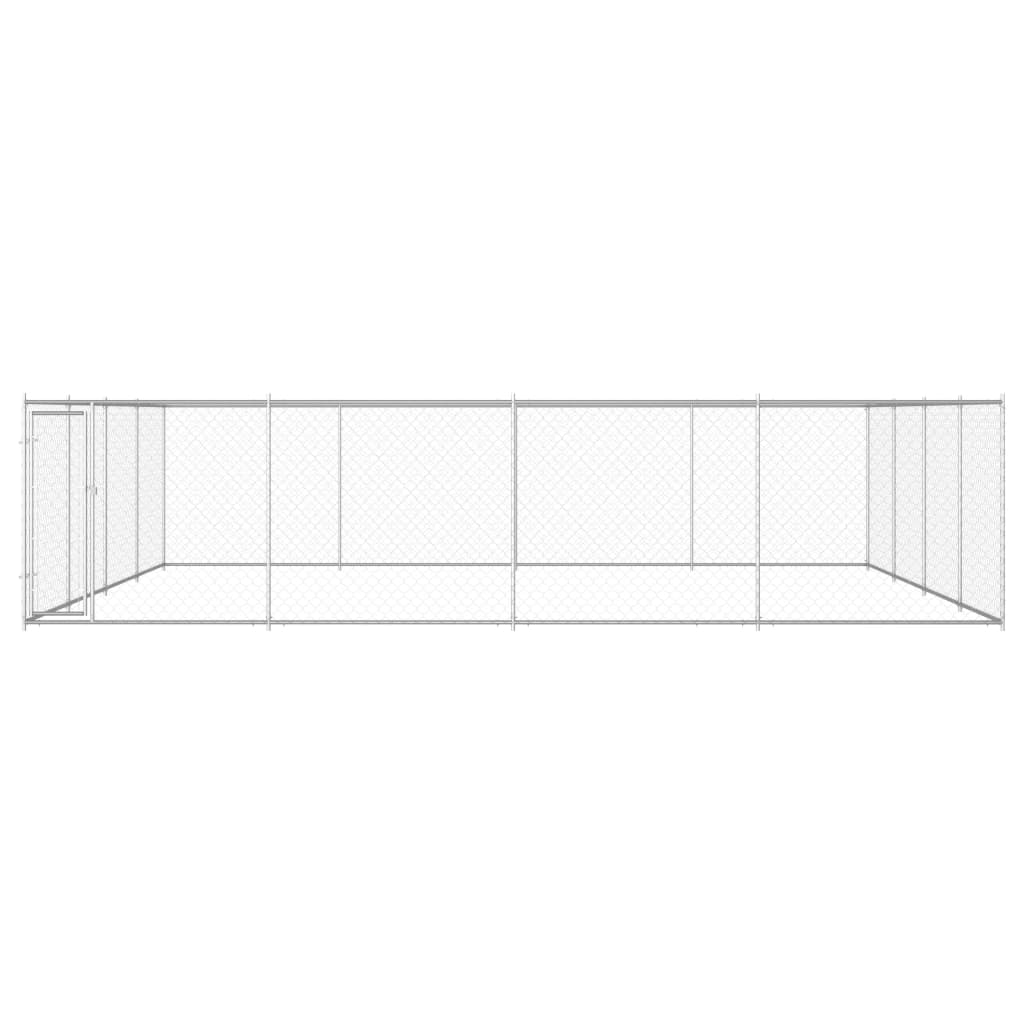 Chenil d'extérieur en acier galvanisé pour chien - Panneaux à mailles - 760x760x185 cm - 60m²