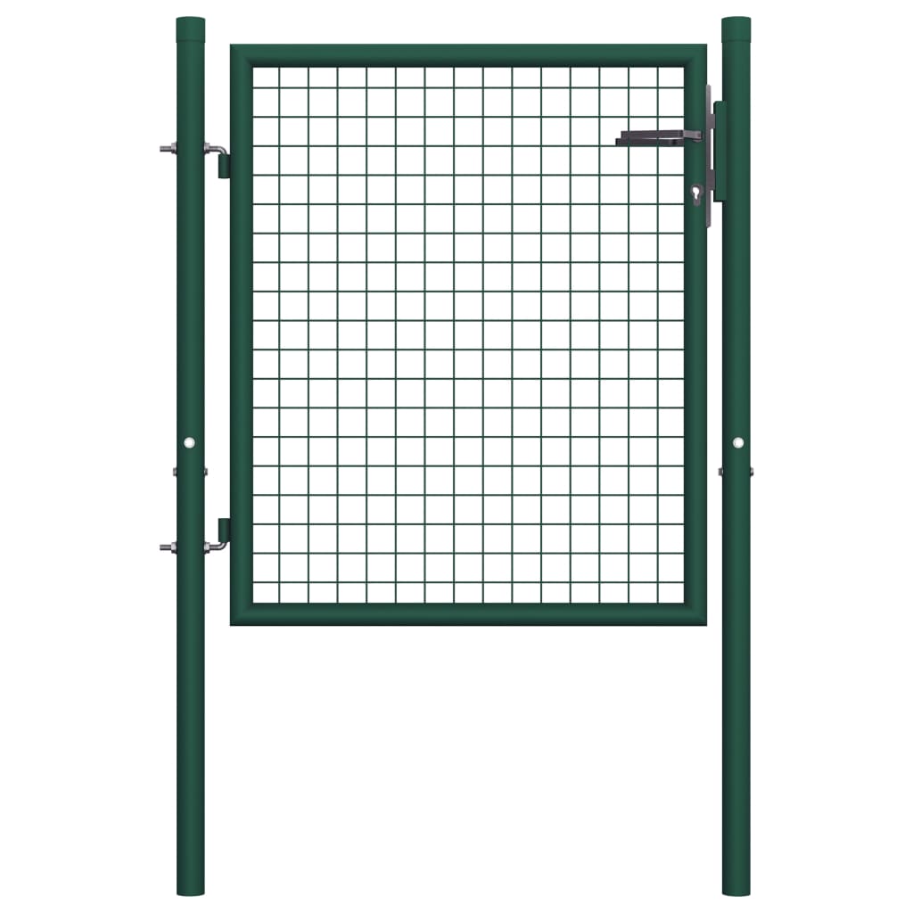 Puerta de valla de acero verde 100x75 cm