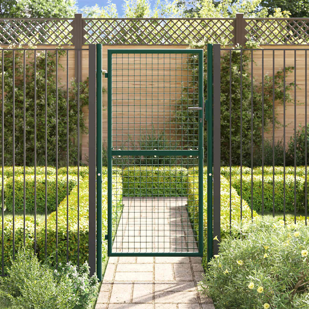 vidaXL Poort 100x175 cm staal groen afbeelding