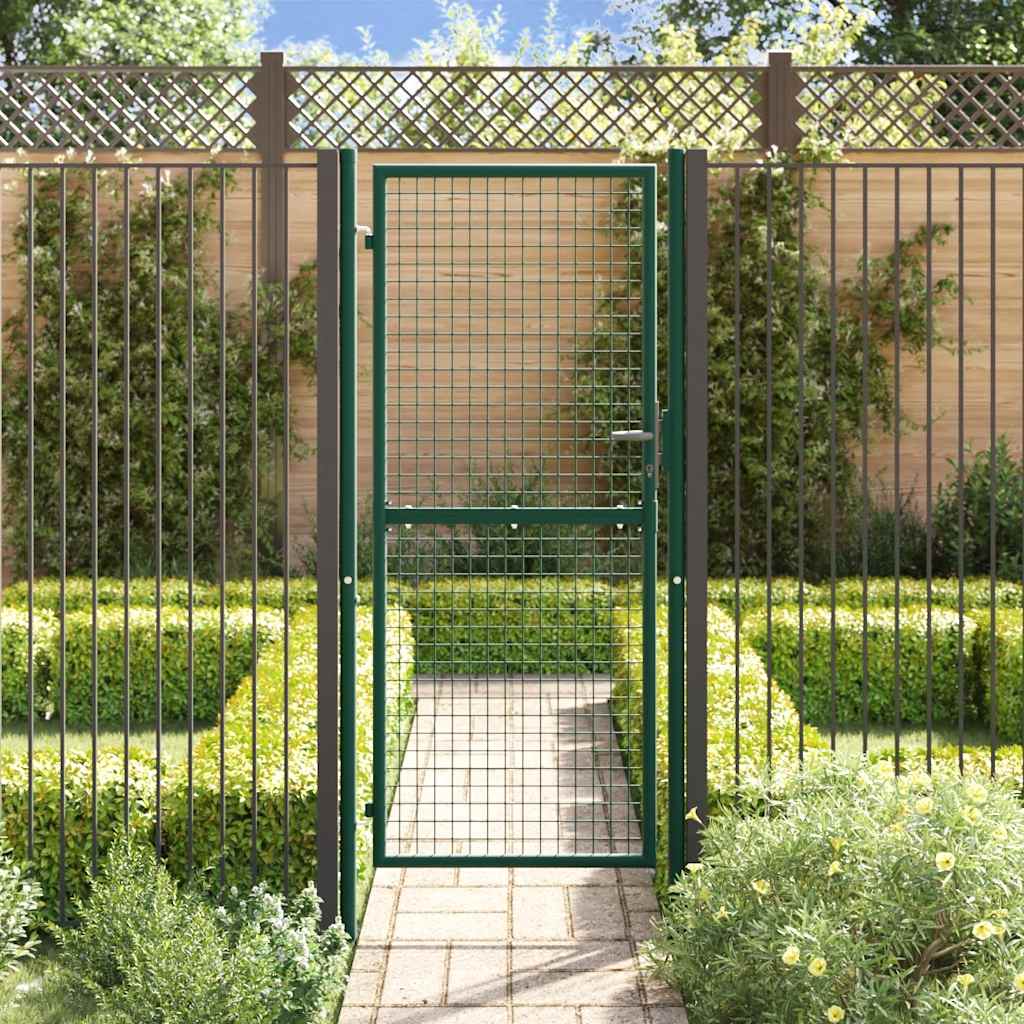 vidaXL Poort 100x200 cm staal groen afbeelding