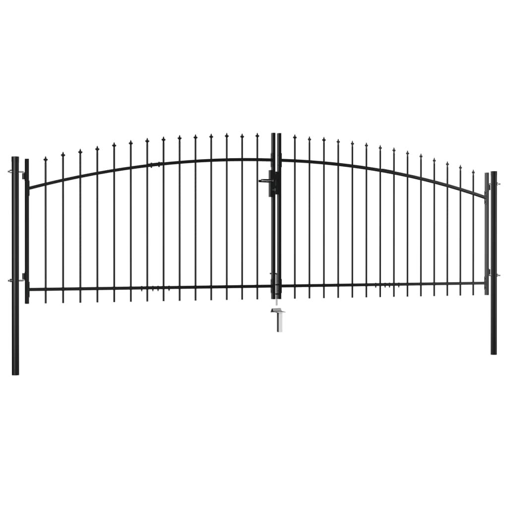 vidaXL Hekpoort dubbele deur met speren bovenkant 400x175 cm afbeelding