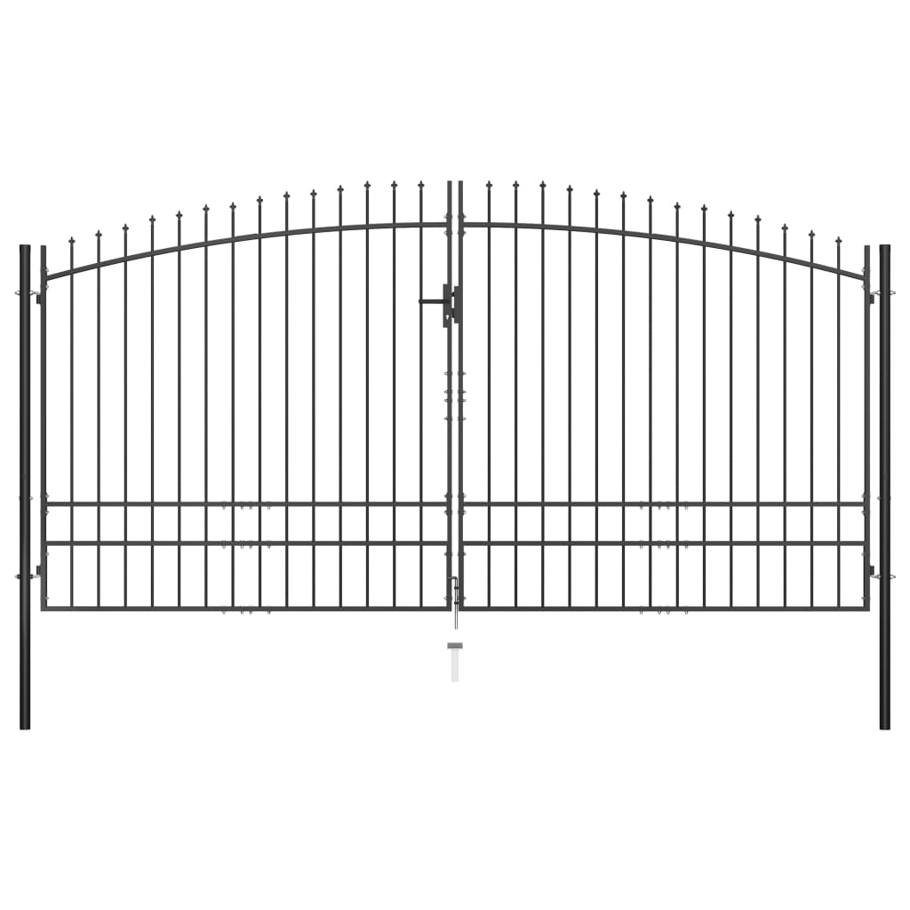 Puerta doble para valla con puntas de lanza 400x24