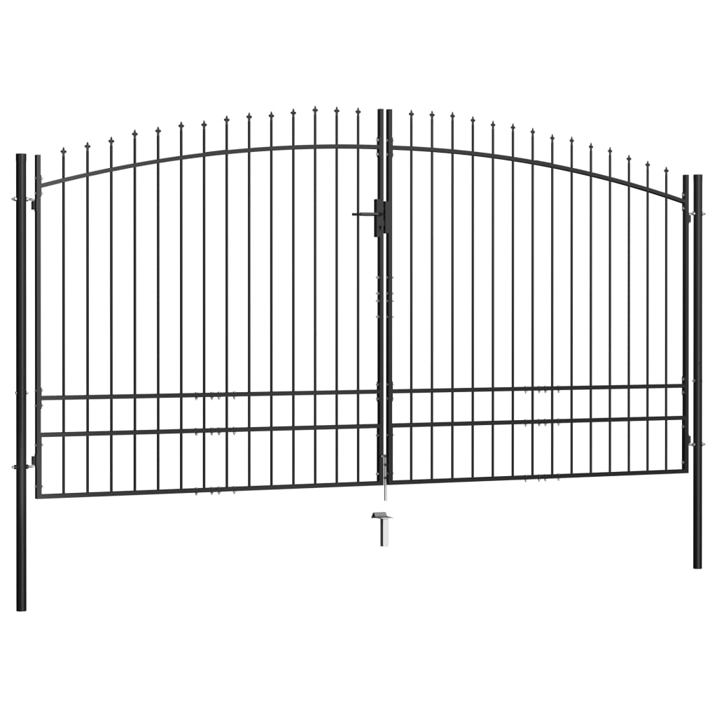 vidaXL Hekpoort dubbele deur met speren bovenkant 400x248 cm afbeelding