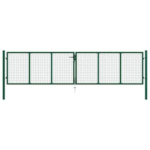 Vrtna mrežasta vrata iz jekla 400 x 100 cm zelena