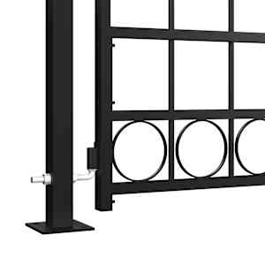 Plotová branka ASSEN s klenutým vrcholem a 2 sloupky 105 x 170 cm černá - obrázek 6
