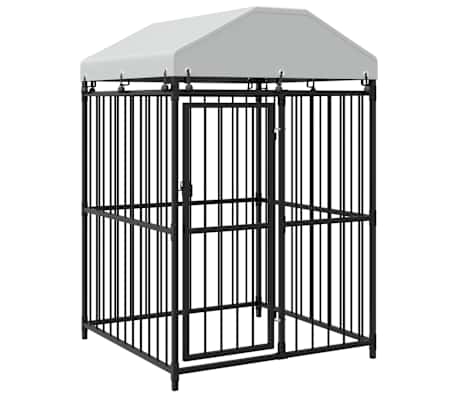 outdoor dog kennel with roof