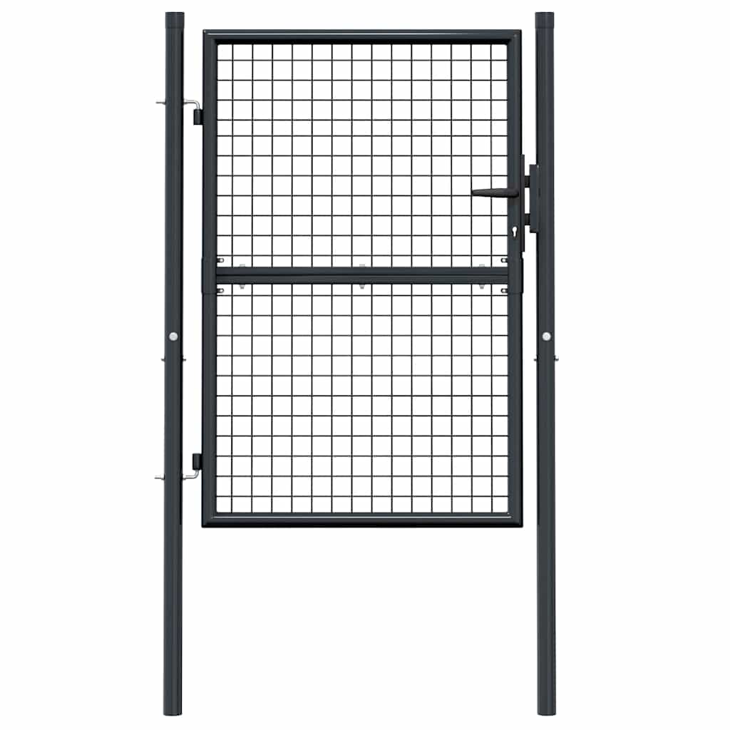Portail en Maille de Jardin Acier Galvanisé 100x200 cm Portillon Porte mode vidaXL