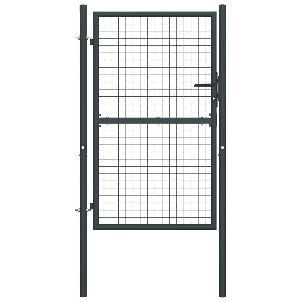 vidaXL Mesh-Gartentor Verzinkter Stahl 100 x 200 cm Grau