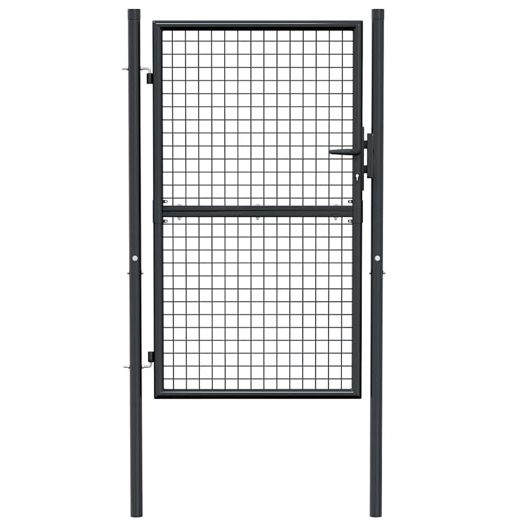 Portail en Maille de Jardin tendance Acier Galvanisé 100x200 cm Portillon Porte vidaXL