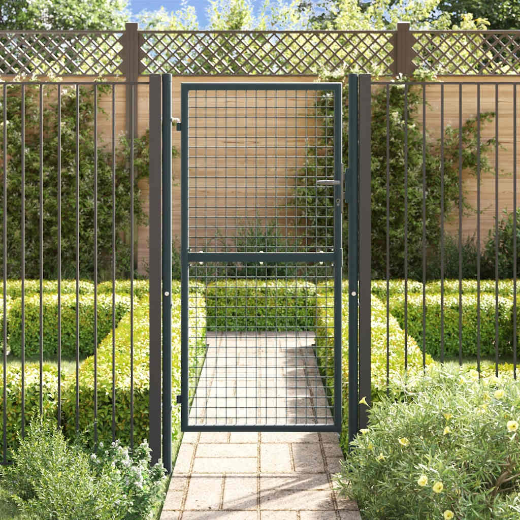 vidaXL Gaaspoort 100x255 cm gegalvaniseerd staal grijs afbeelding