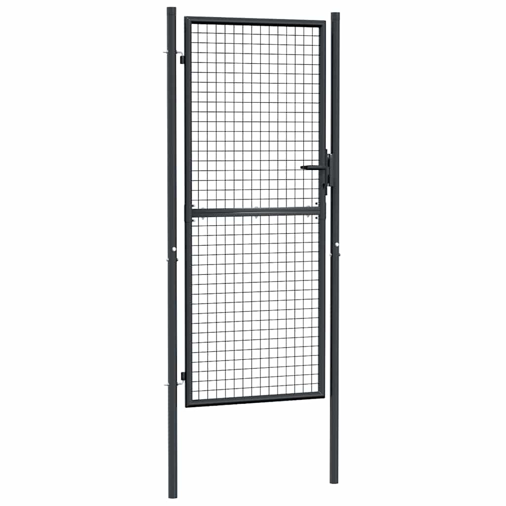 vidaXL Pletivá zahradní branka pozinkovaná ocel 100 x 200 cm šedá