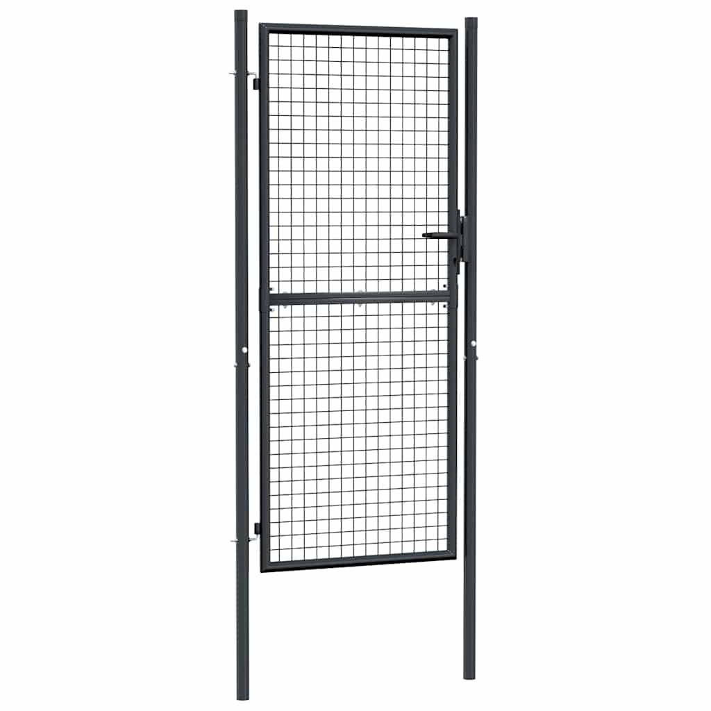 vidaXL Pletivá zahradní branka pozinkovaná ocel 100 x 200 cm šedá
