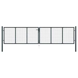 Vrtna mrežasta vrata iz pocinkanega jekla 400 x 75 cm siva