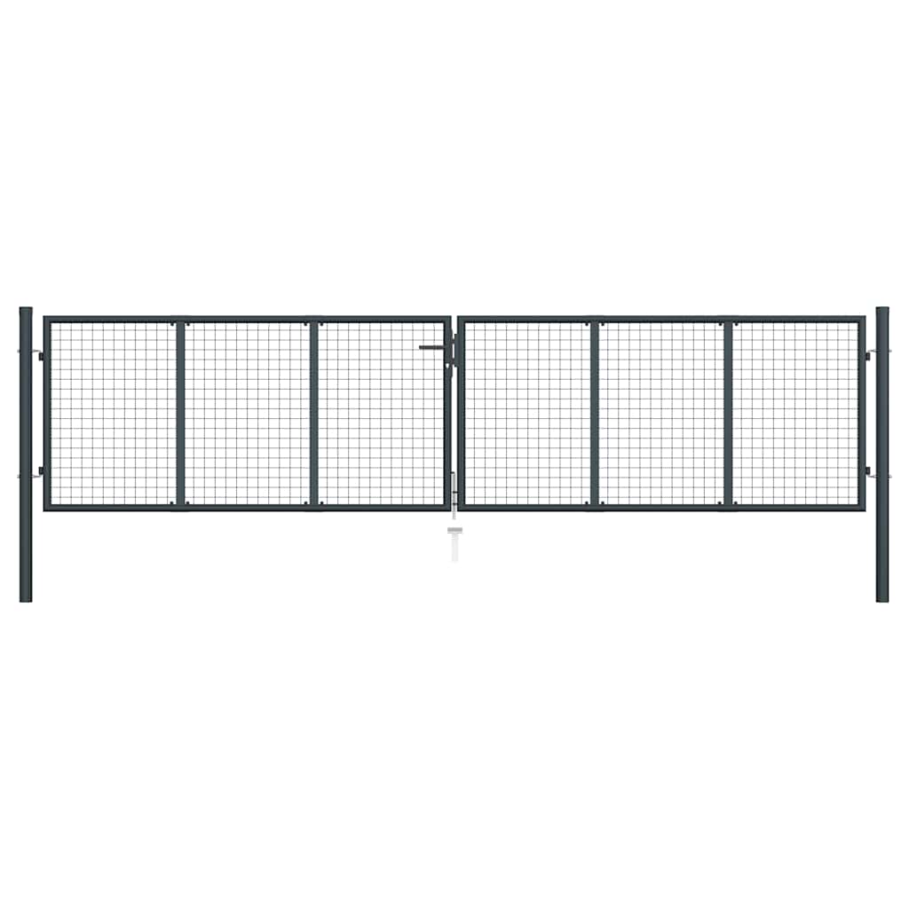 vidaXL Pletivá zahradní branka pozinkovaná ocel 400 x 100 cm šedá