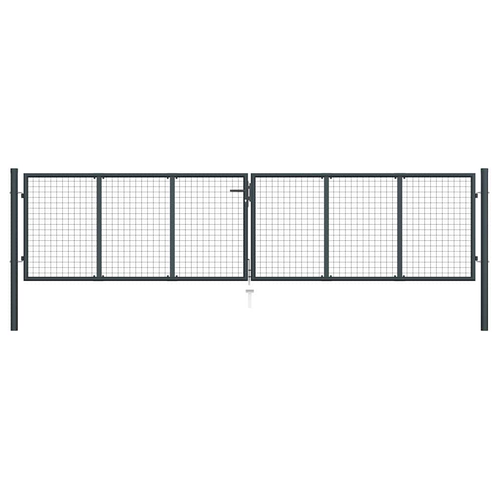 vidaXL Pletivá zahradní branka pozinkovaná ocel 400 x 100 cm šedá