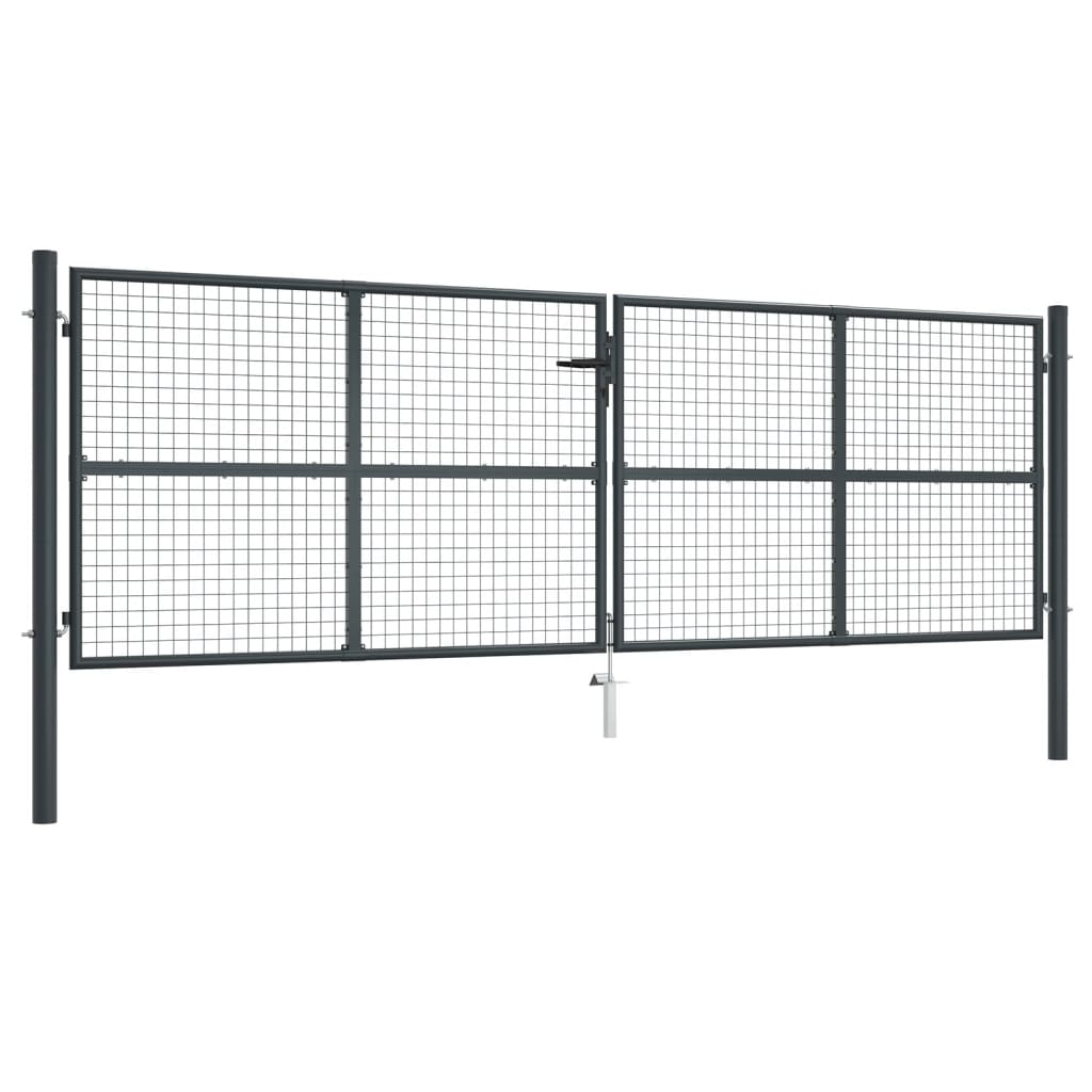 Portail en Maille de Jardin Acier Galvanisé 400x175 cm Portillon acheter Porte vidaXL