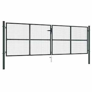 Vrtna mrežasta vrata iz pocinkanega jekla 400 x 125 cm siva