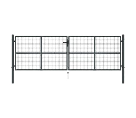 vidaXL Mesh-Gartentor Verzinkter Stahl 400 x 175 cm Grau