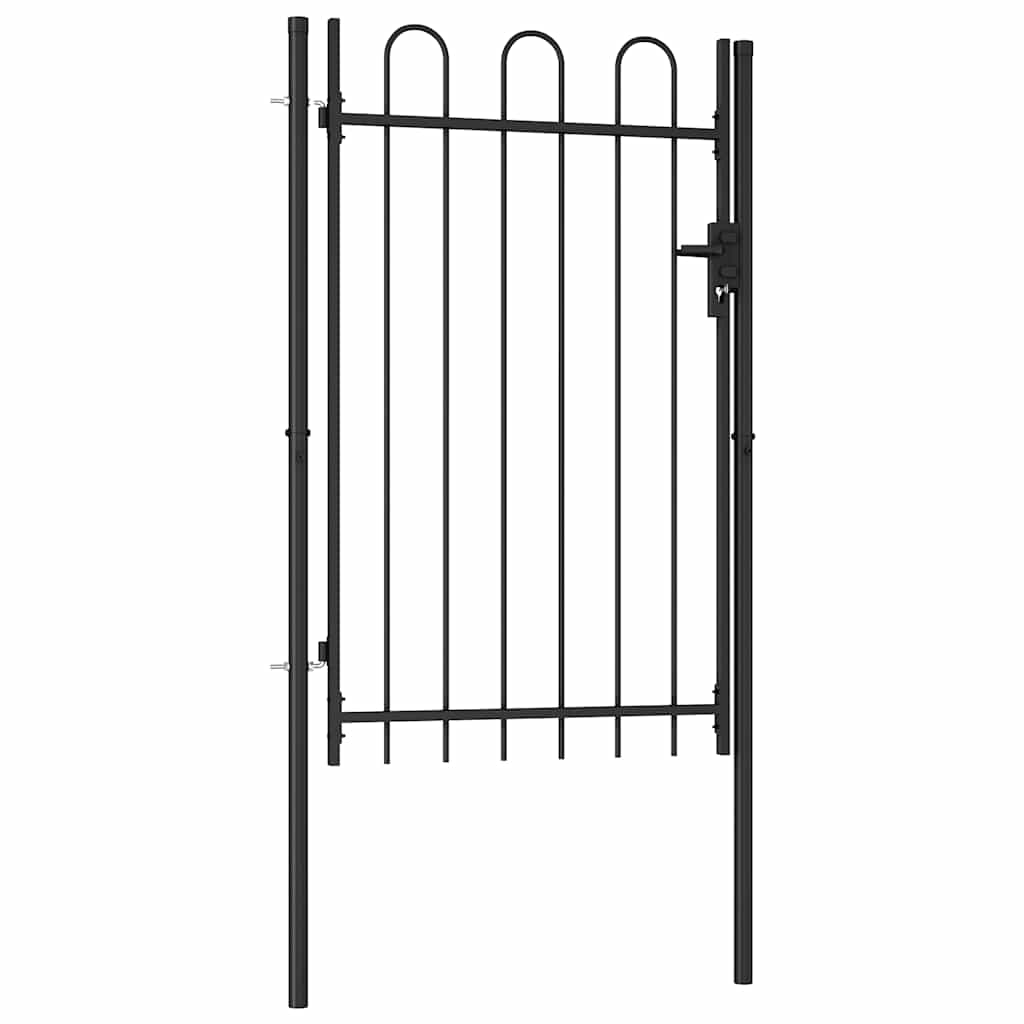 vidaXL Zahradní branka s obloukem ocelová 1 x 1,5 m černá