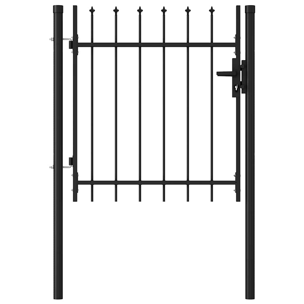 

vidaXL Fence Gate Single Door with Spike Top Steel 39.4"x39.4" Black