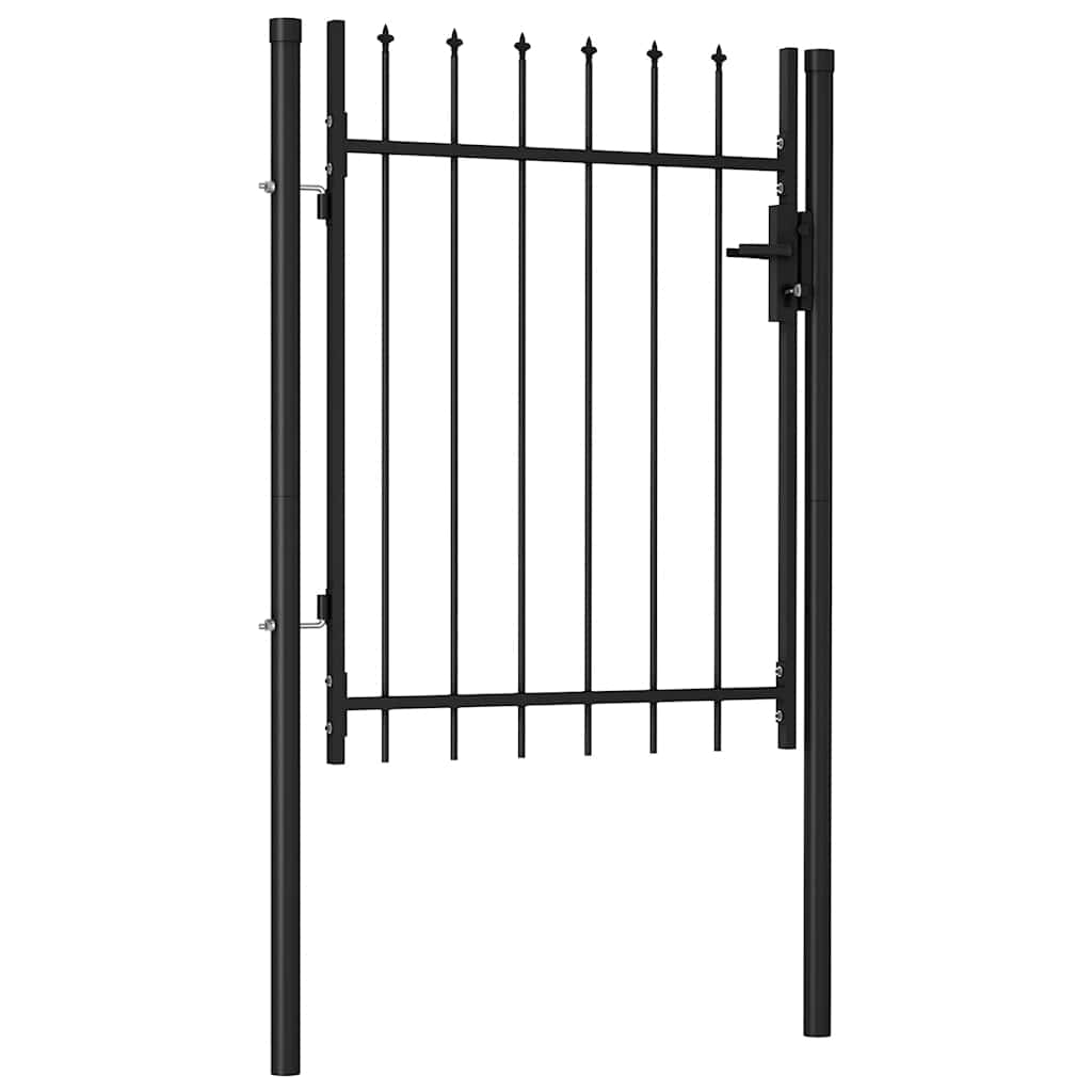 vidaXL Zahradní branka s hroty ocelová 1 x 1,2 m černá