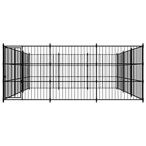 vidaXL Utendørs hundegård 450x450x185 cm